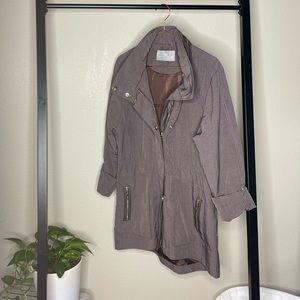 Tart Collections Women’s Windbreaker Jacket in Mauve/Grey Large